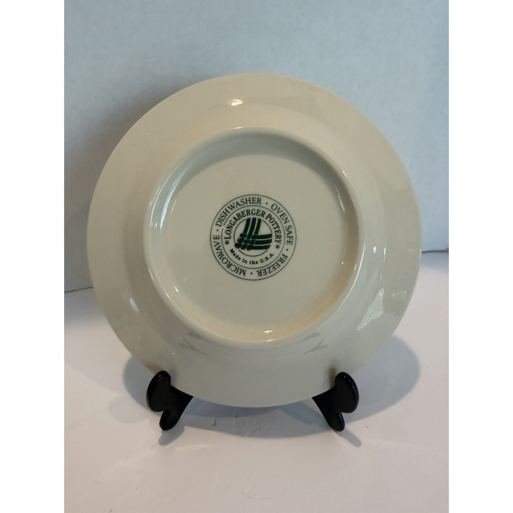 Longaberger Woven Heritage Green Set Of 4 Bread & Butter Plates 7" - Picture 2 of 4